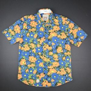 Volcom collar shirt button down mens small floral